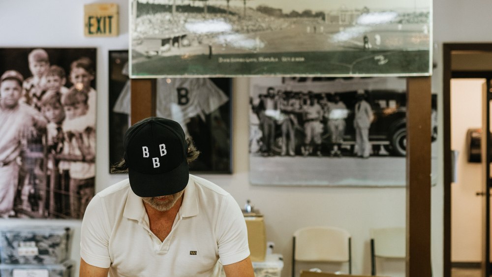 Billy Reid in the Rickwood Field gift shop.