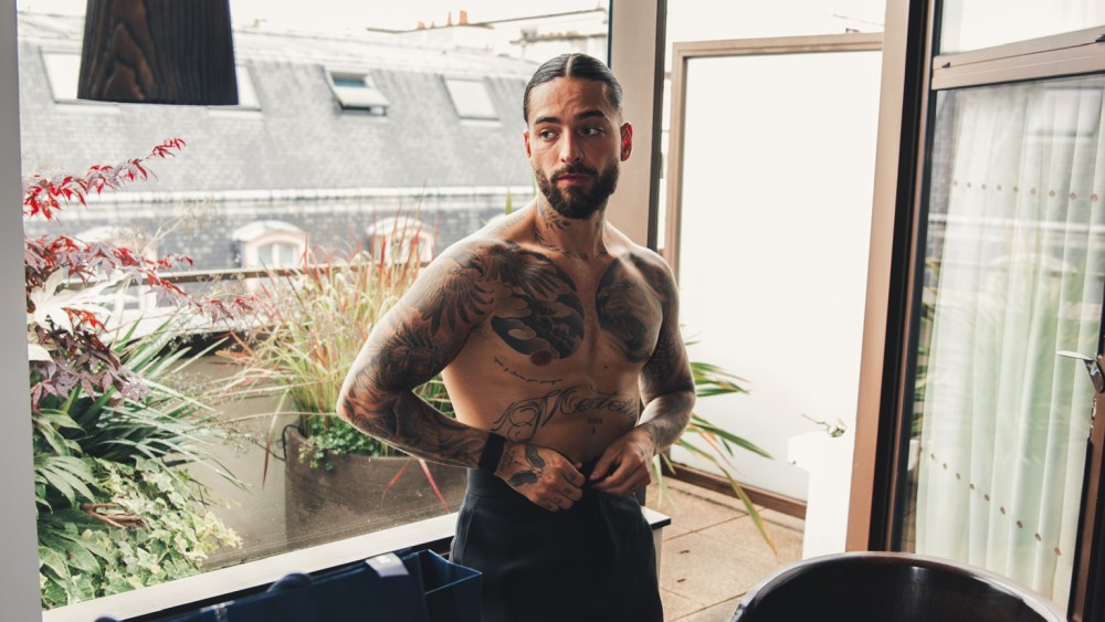Maluma getting ready for Dior Men summer 2025.