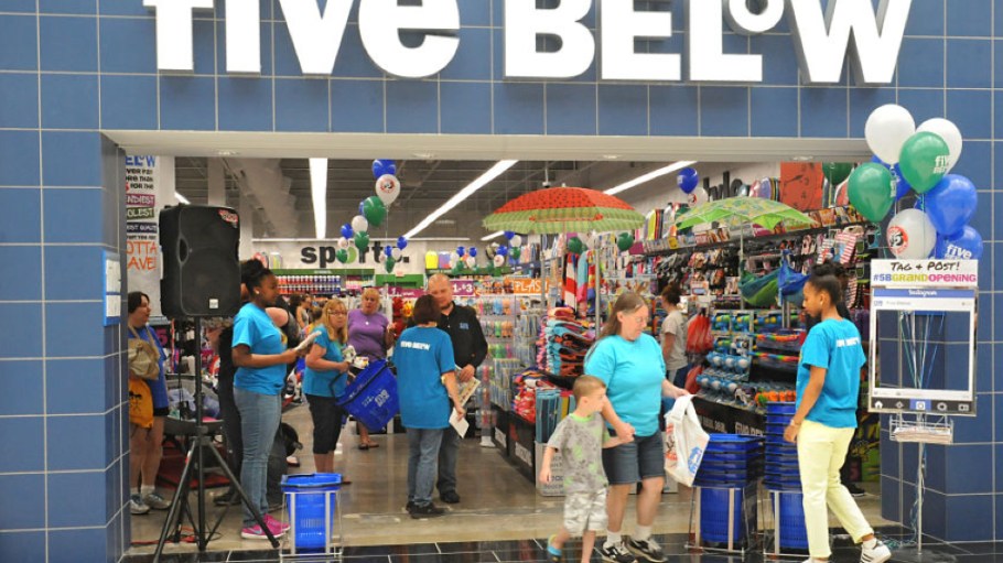 Five Below's trade-down customers offset slowdown from lower-income shoppers, while shrink mitigation includes receipt checking & guards.