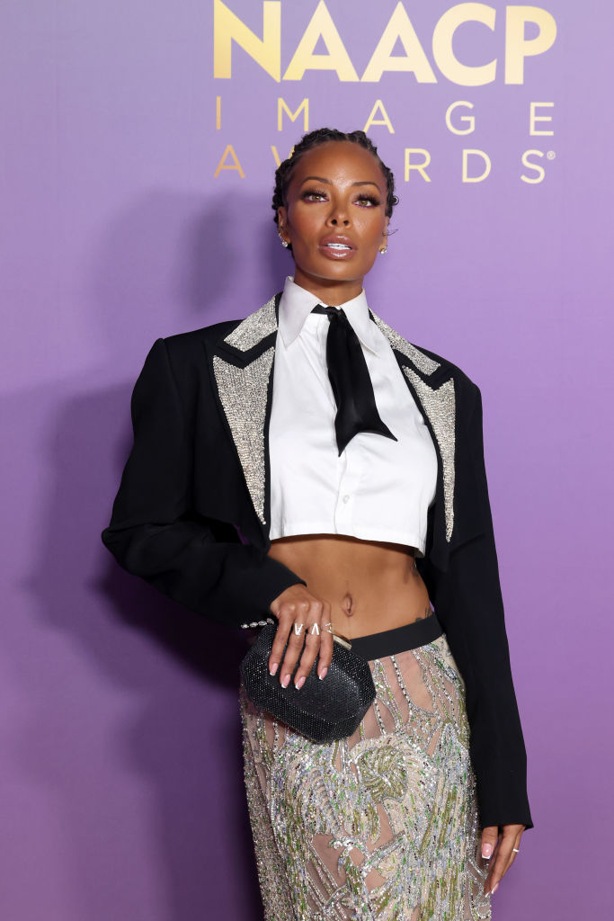 LOS ANGELES, CALIFORNIA - MARCH 16: Eva Marcille poses in the press room during the 55th NAACP Image Awards at Shrine Auditorium and Expo Hall on March 16, 2024 in Los Angeles, California.  (Photo by Robin L Marshall/Getty Images for BET)