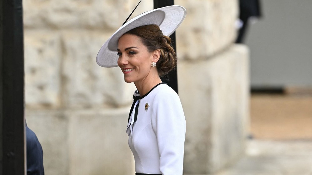 Britain's Catherine, Princess of Wales, arrives to Horse Guards Parade for the King's Birthday Parade "Trooping the Colour" in London on June 15, 2024. Catherine, Princess of Wales, is making a tentative return to public life for the first time since being diagnosed with cancer, attending the Trooping the Colour military parade in central London. (Photo by JUSTIN TALLIS / AFP) (Photo by JUSTIN TALLIS/AFP via Getty Images)