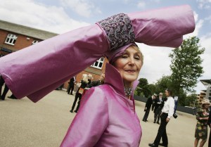 A racegoer wearing a typical Ascot fashion hat attends on the first day of Royal Ascot 2006, at Ascot Racecourse on June 20, 2006 in Ascot, England.