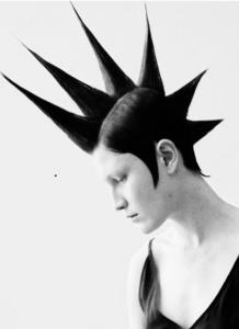 Hairstyle at the JordanLuca spring 2025 show in Milan.