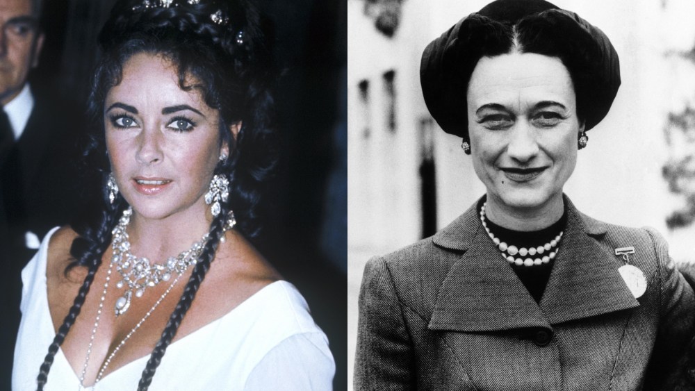 Elizabeth Taylor in 1969; Wallis Simpson, the Duchess of Windsor in 1947, jewelry, pearls, most expensive, Cartier, necklace