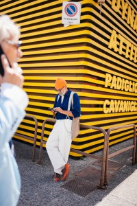 Street style at Milan Men’s Fashion Week Spring 2025.
