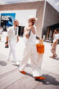 Street style at Milan Men’s Fashion Week Spring 2025.