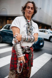 Street style at Milan Men’s Fashion Week Spring 2025.