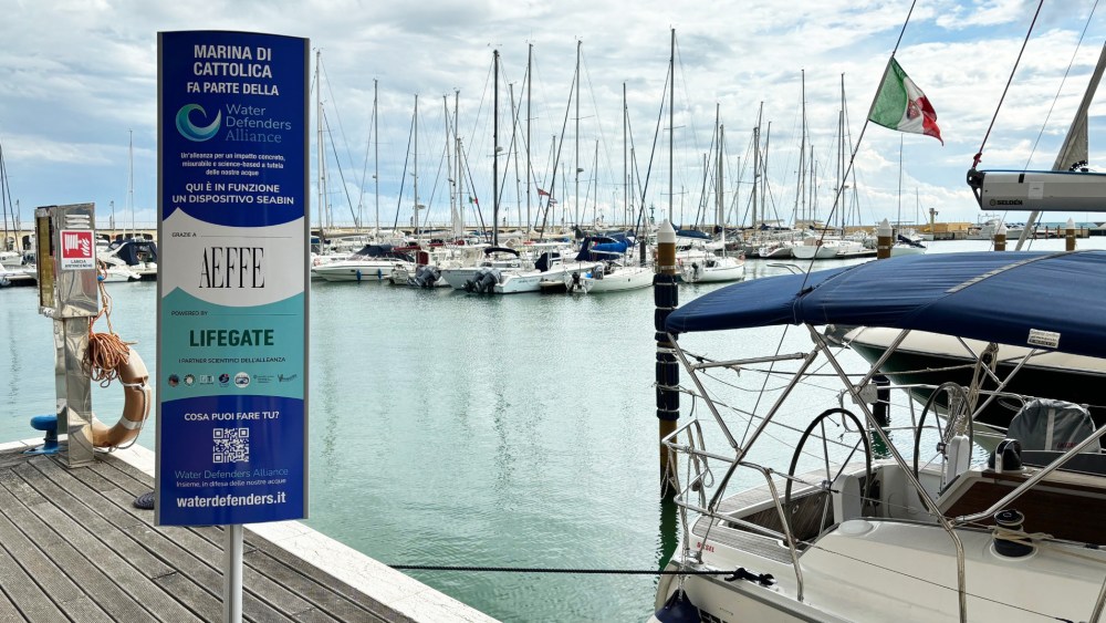 The Aeffe SpA Seabin in Marina di Cattolica, Italy.