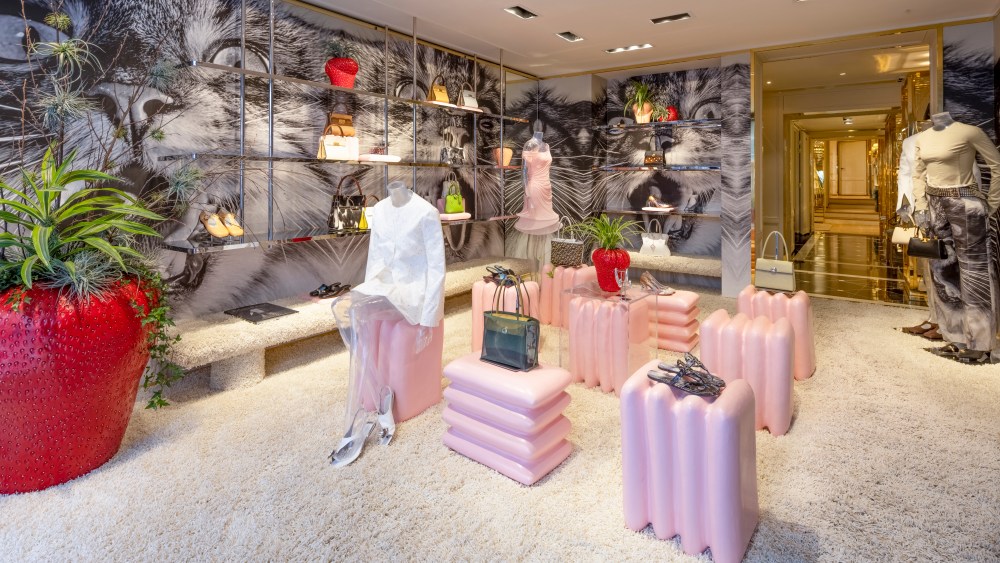 Inside Tory Burch's Paris boutique installation.