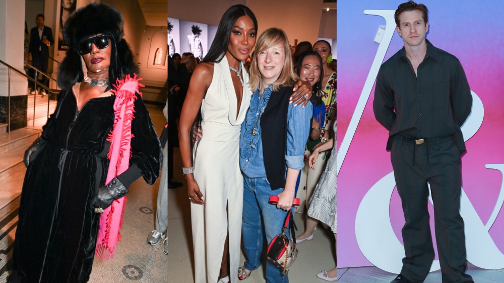 Grace Jones, Naomi Campbell with Sarah Burton and Burberry's creative chief officer Daniel Lee.