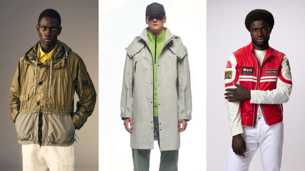 A look from C.P. Company Men's Spring 2025, Stone island Men's Spring 2025, Blauer Men's Spring 2025.