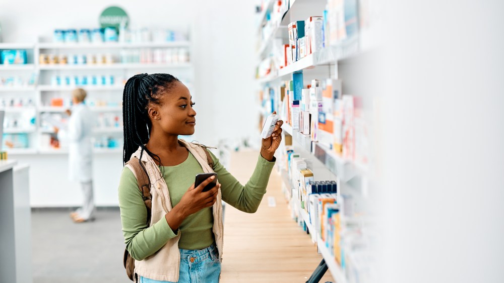 A customer shopping for supplements.
