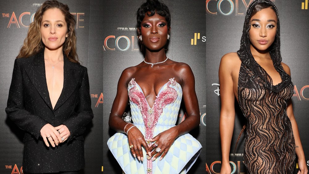 Margarita Levieva, Jodie Turner-Smith and Amandla Stenberg at the NYC screening of "The Acolyte" on June 3.