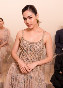 Araya Hargate at the Armani Prive Fall 2024 Couture show