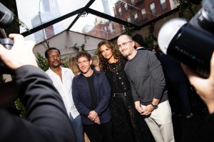 Dustin Yellin, Katie Holmes and Darren Aronofsky