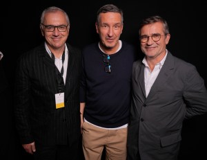 Marc Puig, Dries Van Noten and Manuel Puig at the Dries Van Noten Spring 2025 ready-to-wear show