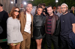 Christine Centenera, Michael Fassbender, Alicia Vikander, Nicolas Ghesquière, and Joel Edgerton at the Louis Vuitton Men’s Spring 2025 Ready-to-Wear Show