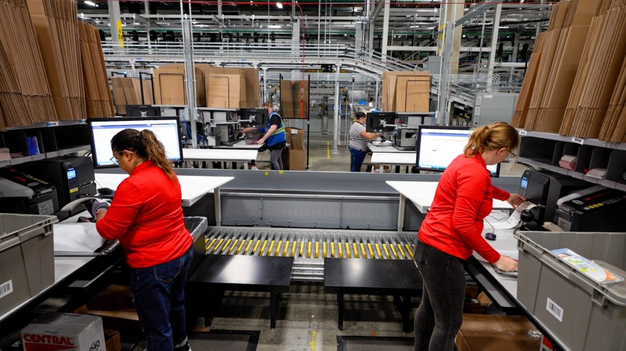 The Joey Pouch system includes new induction process technologies, a fully automated sorter built to assemble orders and a new packing system that includes invoice and shipping label printing for each order in the station.