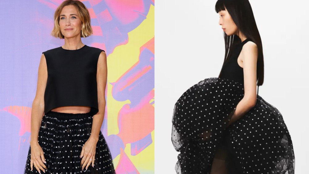 kristen wiig, despicable me, new york city, adam lippes polka dot skirt, red carpet fashion