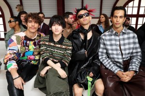 Miguel Herrán, Rihito Itagaki, Yu Seki, and Mahmood at the Loewe Spring 2025 Men’s show