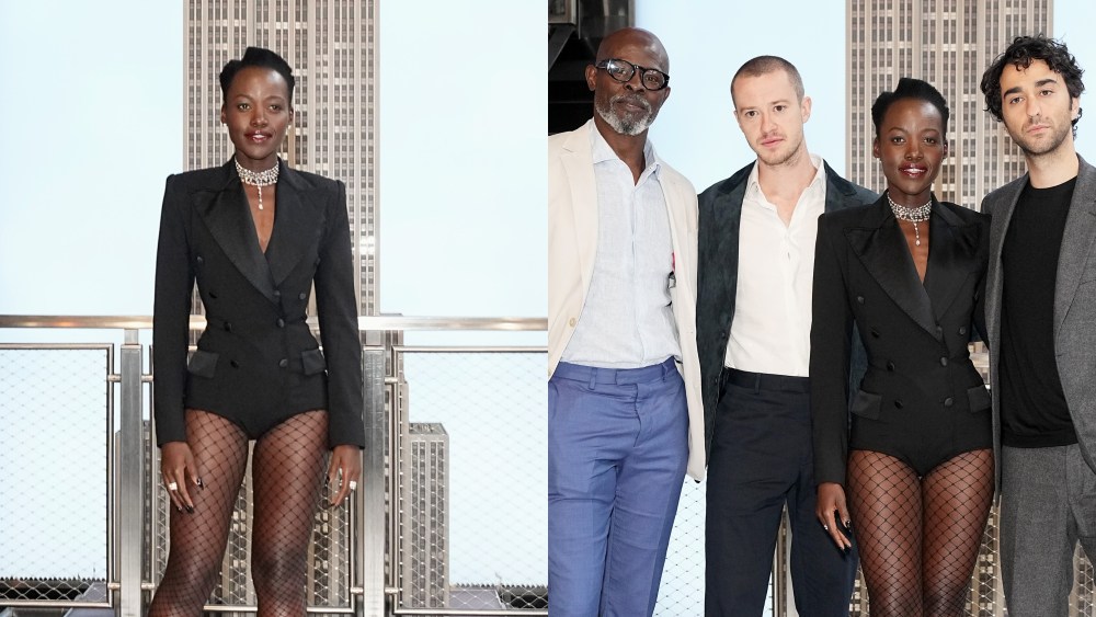 NEW YORK, NEW YORK - JUNE 24: (L-R) Djimon Hounsou, Joseph Quinn, Lupita Nyong'o, and Alex Wolff attend the "A Quiet Place: Day One" cast photo call at The Empire State Building on June 24, 2024, in New York, New York. (Photo by John Nacion/Getty Images)