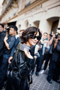 A look at Michelle Yeoh getting ready for the the Balenciaga show in Paris, France.
