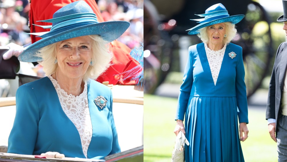 ASCOT, ENGLAND - JUNE 19: Queen Camilla attends day two of Royal Ascot 2024 at Ascot Racecourse on June 19, 2024 in Ascot, England.