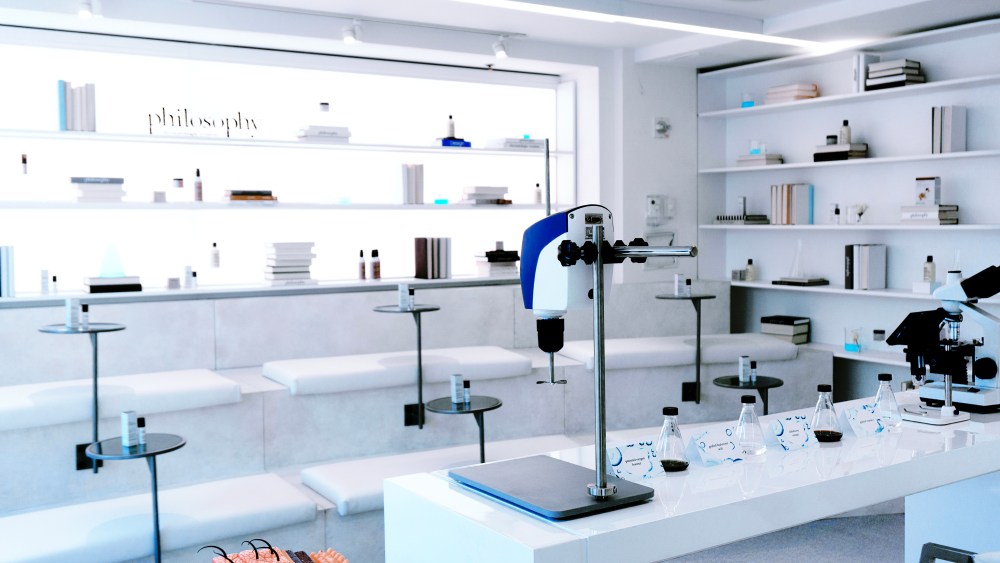 The skin care lab at Philosophy's Skin Care Academy.
