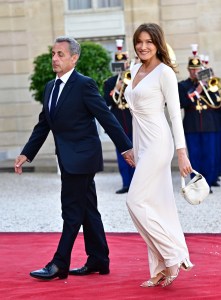 Former French president Nicolas Sarkozy and his wife French-Italian model and musician Carla Bruni-Sarkozy