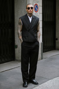 Street style at Milan Fashion Week Men's Spring 2025.