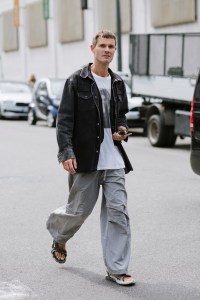 Street style at Milan Fashion Week Men's Spring 2025.