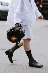 Street style at Milan Fashion Week Men's Spring 2025.