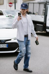 Street style at Milan Fashion Week Men's Spring 2025.
