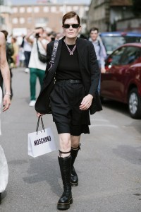 Street style at Milan Fashion Week Men's Spring 2025.