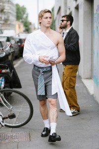 Street style at Milan Fashion Week Men's Spring 2025.