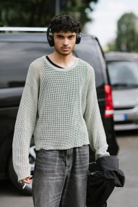 Street style at Milan Fashion Week Men's Spring 2025.