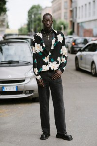 Street style at Milan Fashion Week Men's Spring 2025.