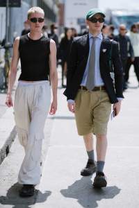 Street style at Milan Fashion Week Men's Spring 2025.