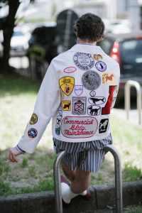 Street style at Milan Fashion Week Men's Spring 2025.