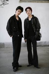 Street style at Milan Fashion Week Men's Spring 2025.