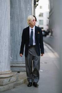 Street style at Milan Fashion Week Men's Spring 2025.