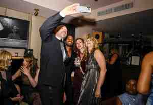 Corey Stoll and Nadia Bowers at a 2024 Tony Awards after party