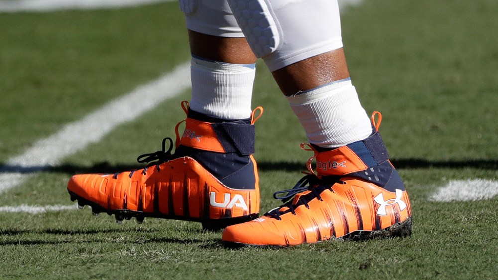Under Armour football cleats quarterback Cam Newton