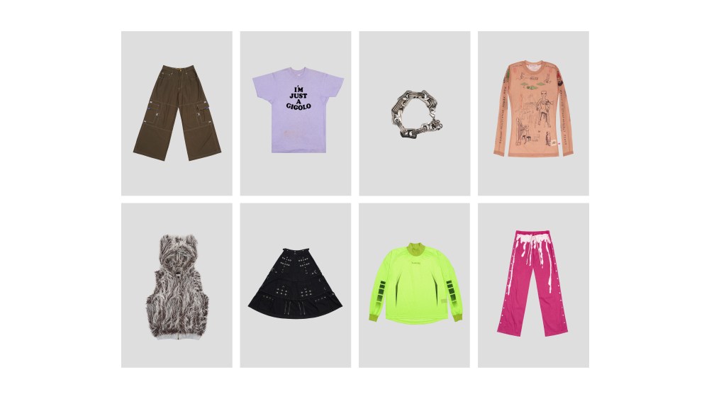 A fuzzy Ne-Net top with cat ears, Rick Owens pusher pants with a distinctive bleach pattern and the spring Balenciaga "Raver" skirt are among the 300 items at the Grailed x Boiler Room Paris pop-up.