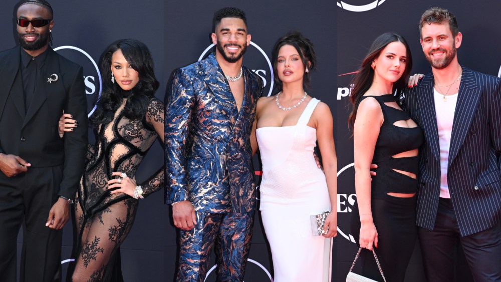 Jaylen Brown and Kysre Gondrezick, Evander Kane and Mara Teigen, Natalie Joy and Nick Viall at the ESPY Awards 2024.
