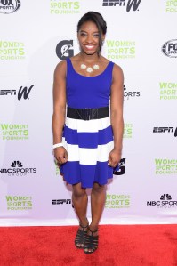 NEW YORK, NY - OCTOBER 15:  Gymnast Simone Biles attends the Womens Sports Foundations 35th Annual Salute to Women In Sports awards, a celebration and a fundraiser to ensure more girls and women have access to sports, at Cipriani Wall Street on October 15, 2014 in New York City.  (Photo by Michael Loccisano/Getty Images)