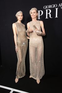 Backstage at Giorgio Armani Privé Haute Couture Fall 2024 show held at Palais de Tokyo on June 25, 2024 in Paris, France.