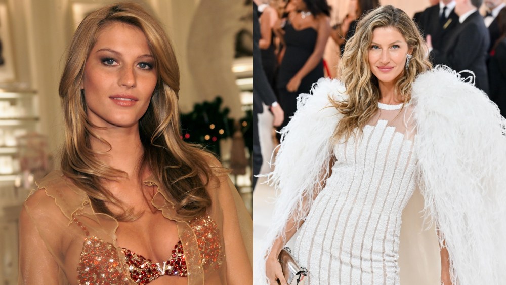 Gisele Bündchen in 2000 and 2023, red carpet, Met Gala, Victoria's Secret, Karl Lagerfeld, Fantasy Bra