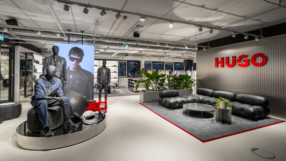 The interior of Hugo Boss' new Dusseldorf space.