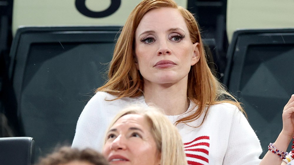 Jessica Chastain at the 2024 Paris Olympics on July 28.